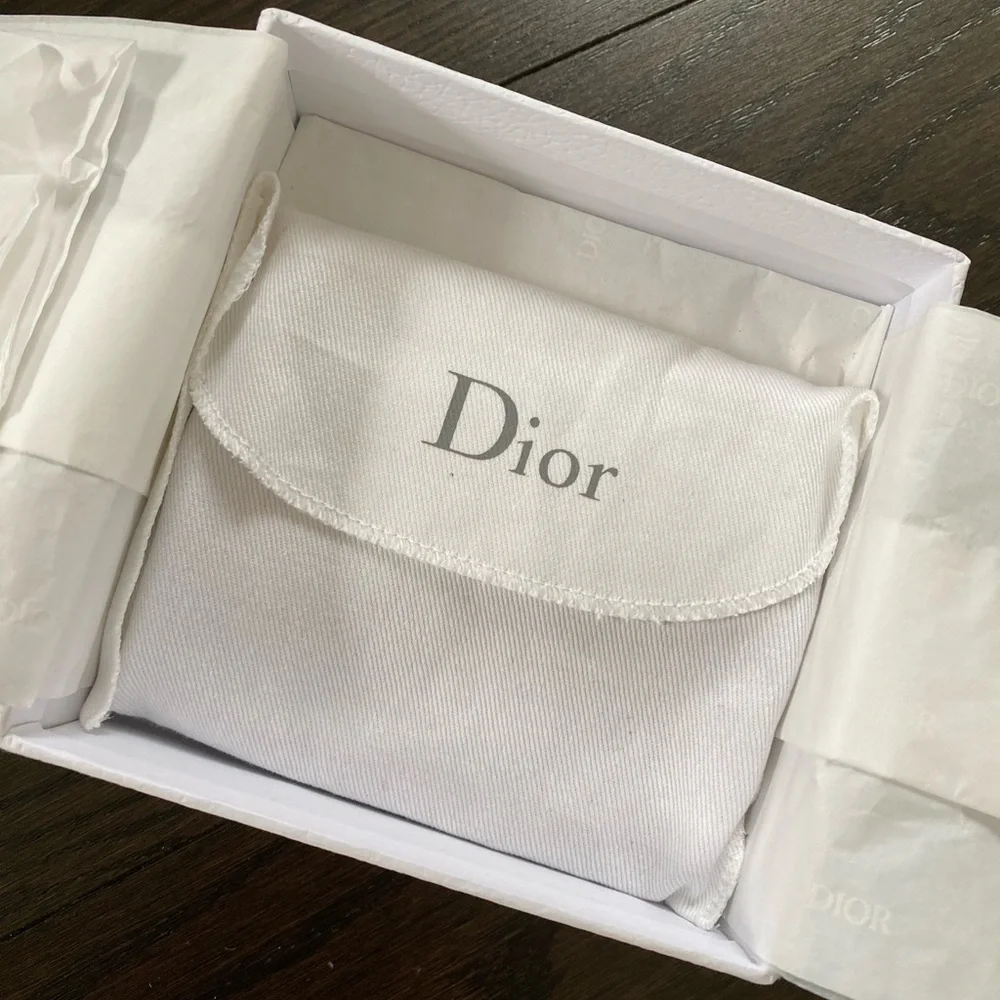DIOR Saddle Flap Card Holder  - Blush Grained Calfskin